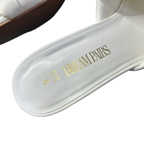 DREAM PAIRS womens whote open toe slip on square toe heels size 8 NWOB - Picture 8 of 9